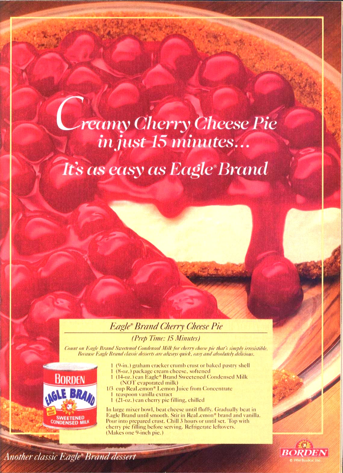 Eagle Brand Condensed Milk with NoBake Cheesecake recipe [1979] USLUCK