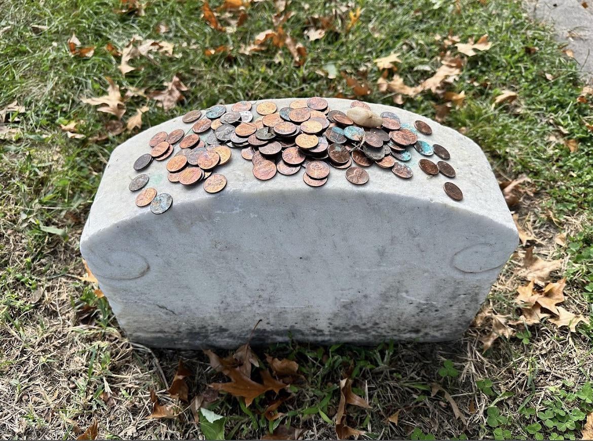 It is customary to leave a penny on the grave of John Wilkes Booth (man who murdered Abraham