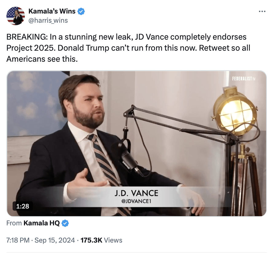 In a stunning new leak, JD Vance completely endorses Project 2025 - USLUCK
